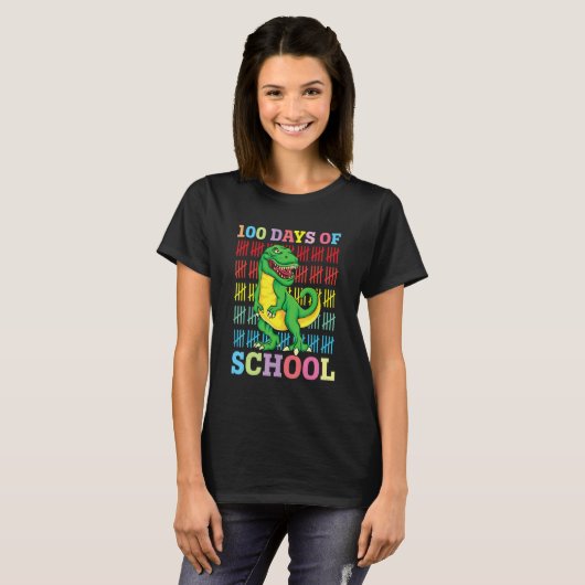 100 Days Of School Trex 100 Days Smarter 100th Day T-Shirt (Vorne ganz)