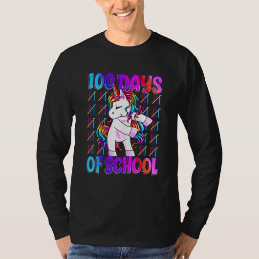 100 Days Of School Unicorn Girls Teacher 100th Day T-Shirt (Vorderseite)