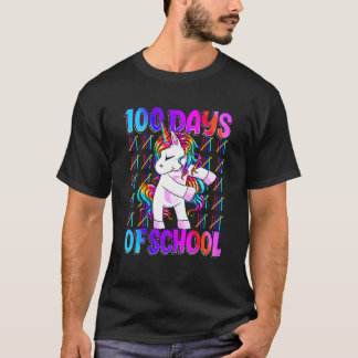 100 Days Of School Unicorn Girls Teacher 100th Day T-Shirt