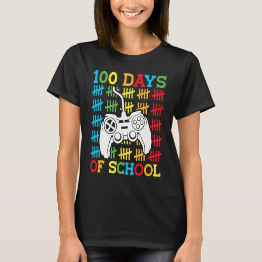 100 Days of School Video Games Controller Gaming K T-Shirt (Vorderseite)