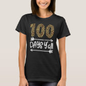 100 Days Of School Y'all Leopard Print 100th Teach T-Shirt (Vorderseite)