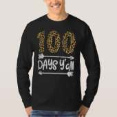 100 Days Of School Y'all Leopard Print 100th Teach T-Shirt (Vorderseite)