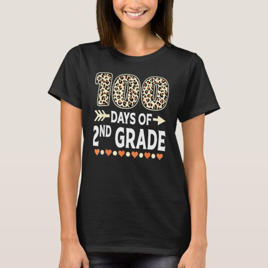 100 Days Of Second Grade Teacher 100th Day Of Scho T-Shirt (Vorderseite)