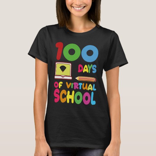 100 Days Of Virtual School 2023 T-Shirt (Vorderseite)