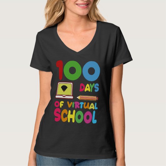 100 Days Of Virtual School 2023 T-Shirt (Vorderseite)