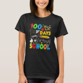 100 Days Of Virtual School Funny 100th Day Of Scho T-Shirt (Vorderseite)