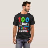 100 Days Of Virtual School Funny 100th Day Of Scho T-Shirt (Vorne ganz)