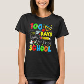 100 Days Of Virtual School Funny 100th Day Of Scho T-Shirt (Vorderseite)