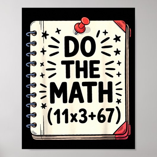 100 Days School Math Equation Do The Math 100 Funn Poster (Vorne)