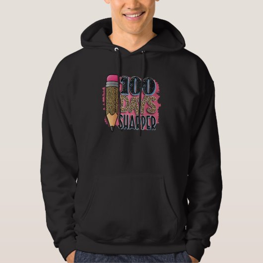 100 Days Sharper Leopard 100th Day of School Teach Hoodie (Vorderseite)