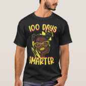 100 Days Smarter 100 Days Of School Black Girl Sty T-Shirt (Vorderseite)