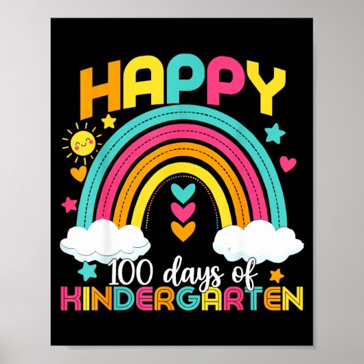 100 Days Smarter 100th Day Of Kindergarten Teacher Poster (Vorne)