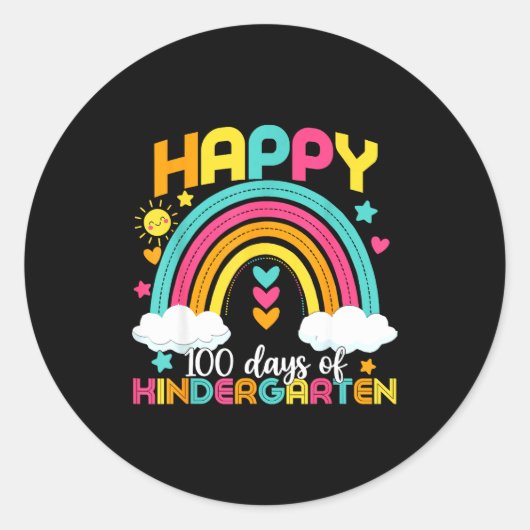 100 Days Smarter 100th Day Of Kindergarten Teacher Runder Aufkleber (Vorderseite)