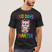 100 Days Smarter 100th Day Of School Cat boba Tea  T-Shirt (Vorderseite)