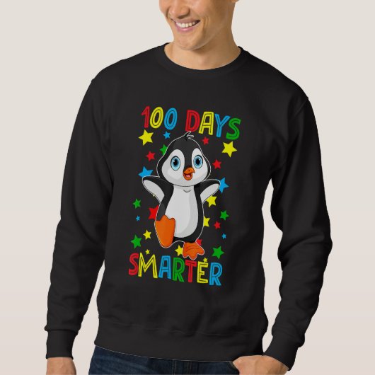 100 Days Smarter 100th Day Of School Cute Penguins Sweatshirt (Vorderseite)
