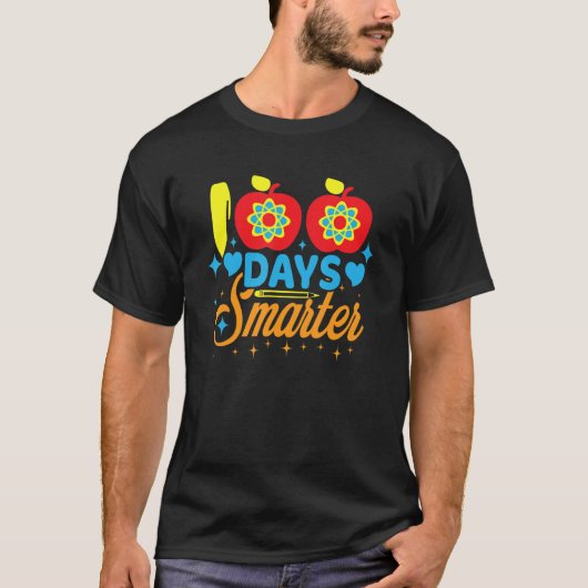 100 Days Smarter 100th Day Of School Funny Student T-Shirt (Vorderseite)