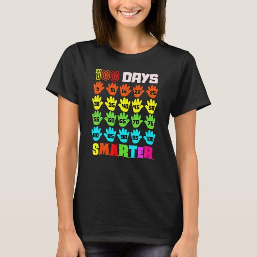 100 Days Smarter 100th Day Of School Teachers Kids T-Shirt (Vorderseite)