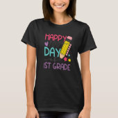 100 Days Smarter 1st Grade Happy 100th Day Of Scho T-Shirt (Vorderseite)