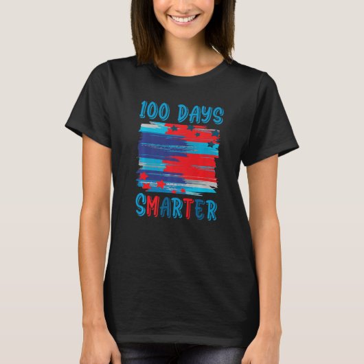100 Days Smarter American US Flag Happy 100th Day T-Shirt (Vorderseite)