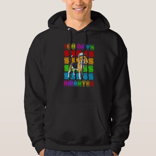 100 Days Smarter Beagle Dog Lovers 100 Days Of Sch Hoodie (Vorderseite)