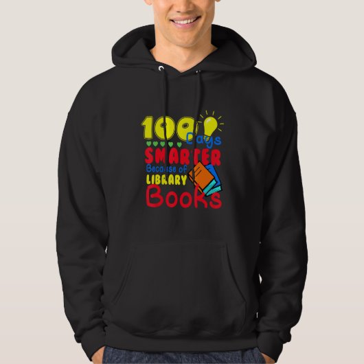 100 Days Smarter Because of Library Books Kids Tea Hoodie (Vorderseite)