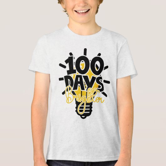 100 Days Smarter & Brighter School Tri-Blend Shirt (Vorderseite)