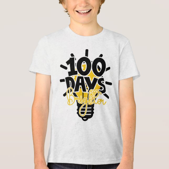 100 Days Smarter & Brighter School Tri-Blend Shirt (Vorderseite)