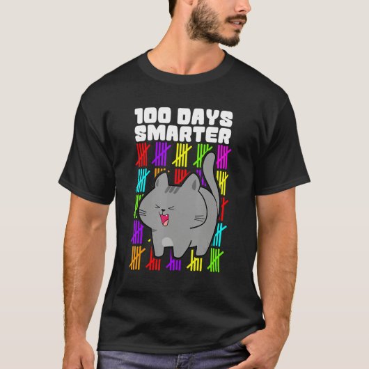 100 Days Smarter Cat Shirts, Boys Girls 100th Day T-Shirt (Vorderseite)