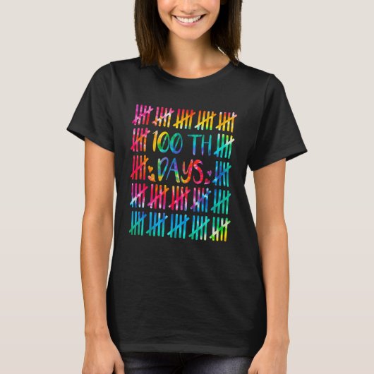 100 Days Smarter Counting Tally Marks 100Th Day Of T-Shirt (Vorderseite)