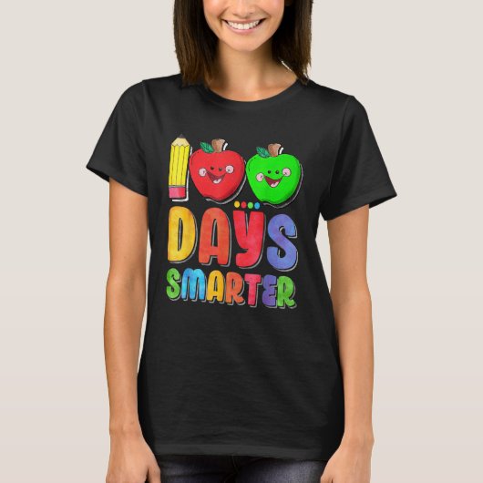 100 Days Smarter Cute 100 Days Of School Teacher K T-Shirt (Vorderseite)