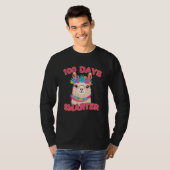 100 Days Smarter Cute Llama 100th Day Of School 1 T-Shirt (Vorne ganz)