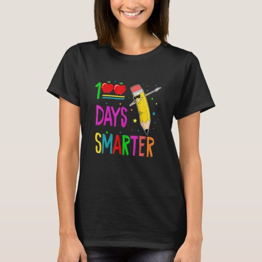 100 Days Smarter   Dabbing Crayons 100th Day Of Sc T-Shirt (Vorderseite)