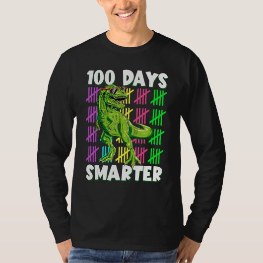 100 Days Smarter Dino Dinosaur rex 100 Days of Sch T-Shirt (Vorderseite)