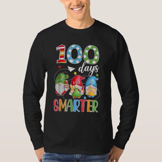 100 Days Smarter Gnome 100th Day Of School Men Kid T-Shirt (Vorderseite)