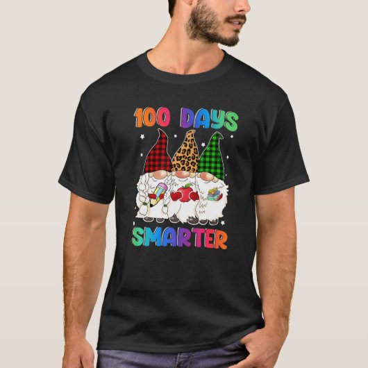 100 Days Smarter Gnome Teacher Kids 100th Day Of S T-Shirt (Vorderseite)
