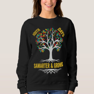 100 days smarter & growing puzzle tree 100th Day O Sweatshirt