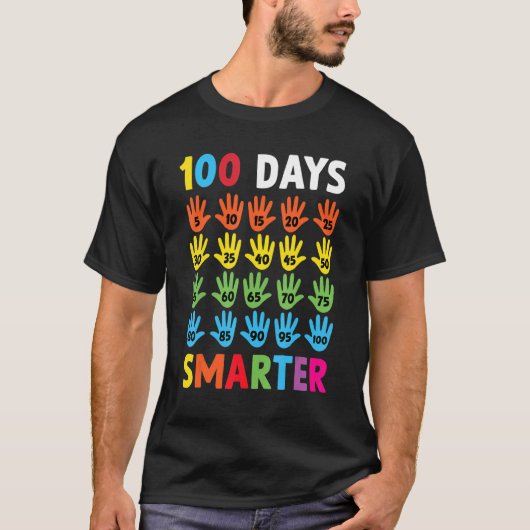 100 Days Smarter Hands Happy 100 Days Of School Bo T-Shirt (Vorderseite)