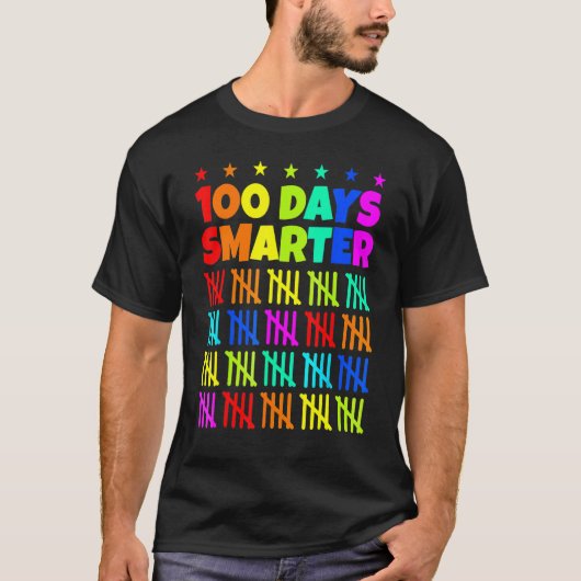 100 Days Smarter Happy 100th Day Of School Happy 1 T-Shirt (Vorderseite)