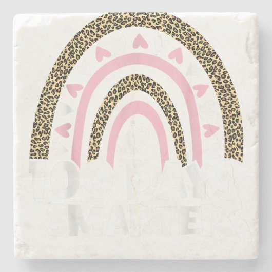 100 Days Smarter Happy 100th Day Of School Rainbow Steinuntersetzer (Vorderseite)