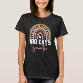 100 Days Smarter Happy 100th Day Of School Rainbow T-Shirt (Vorderseite)