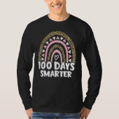 100 Days Smarter Happy 100th Day Of School Rainbow T-Shirt (Vorderseite)