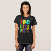 100 Days Smarter Happy 100th Day Of School Student T-Shirt (Vorne ganz)