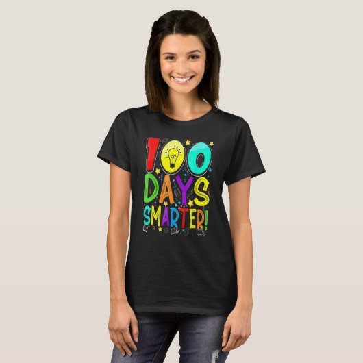 100 Days Smarter Happy 100th Day Of School Student T-Shirt (Vorne ganz)