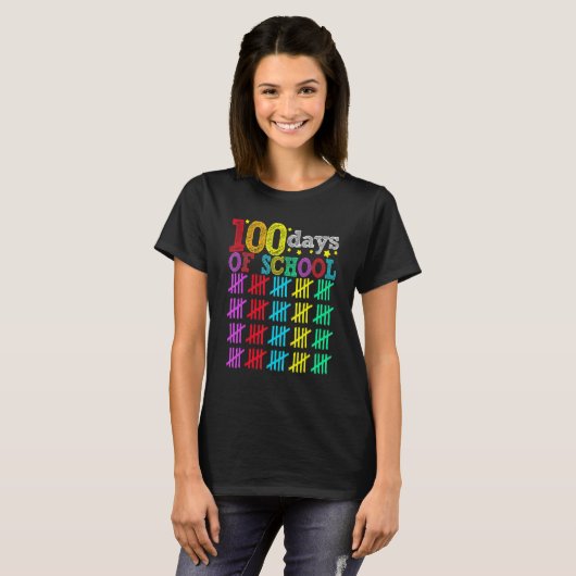 100 Days Smarter Happy 100th Day Of School Student T-Shirt (Vorne ganz)
