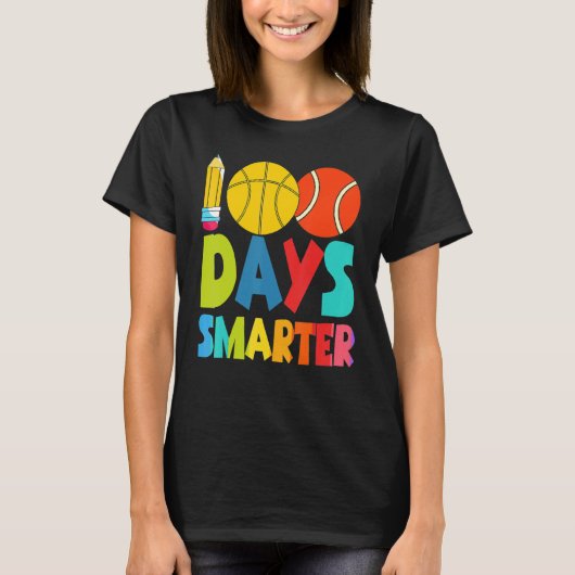 100 Days Smarter Happy 100th Day Of School Student T-Shirt (Vorderseite)