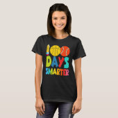 100 Days Smarter Happy 100th Day Of School Student T-Shirt (Vorne ganz)