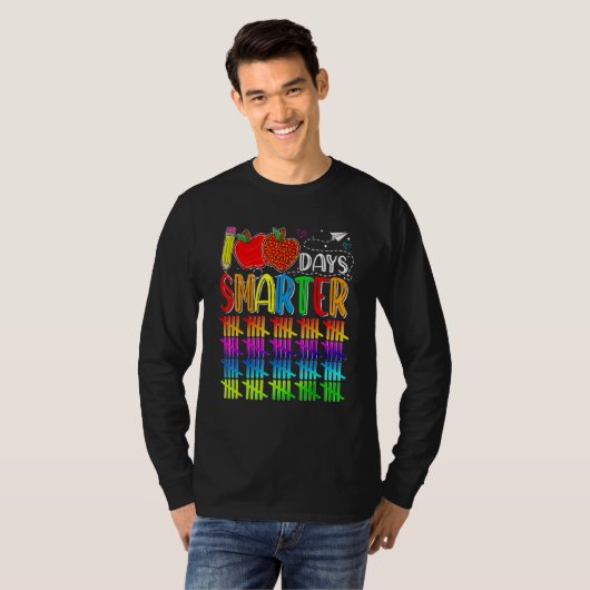 100 Days Smarter Happy 100th Day Of School Student T-Shirt (Vorne ganz)