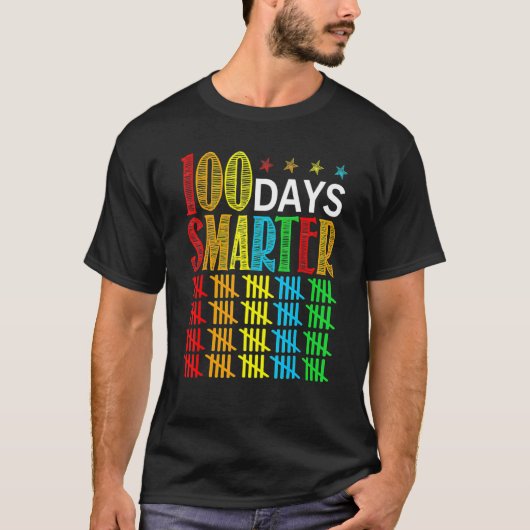100 Days Smarter Happy 100th Day Of School Student T-Shirt (Vorderseite)
