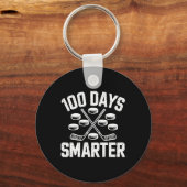100 Days Smarter Hockey 100th Day Of School Studen Schlüsselanhänger (Vorderseite)