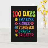 100 Days Smarter Kinder Braver Brighter School Karte (Gelbe Blume)